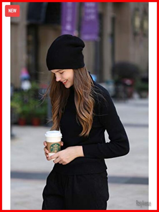 Double Layered 100% Cashmere Beanie High-Performance Ski Beanie main image 6